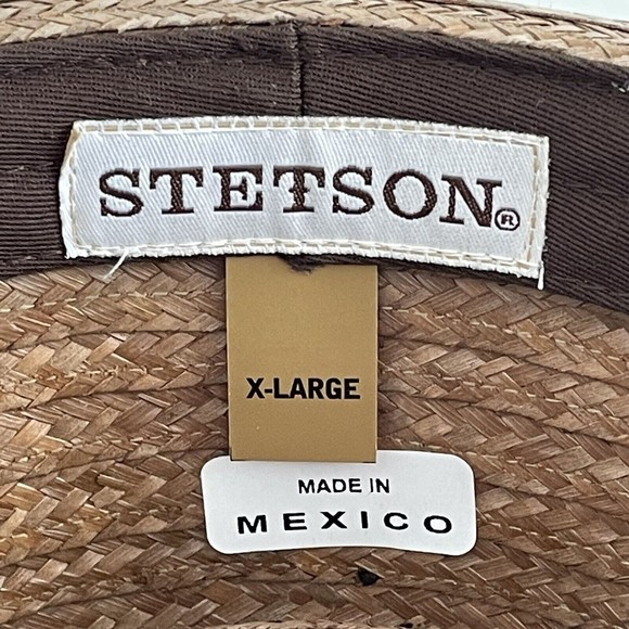 Stetson Madrigal Coconut Straw Porkpie Hat Brown Size XL - Picture 9 of 16